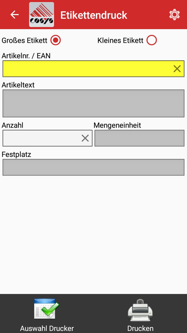 COSYS Etikettendruck für das Lager COSYS Etikettendruck für das Lager