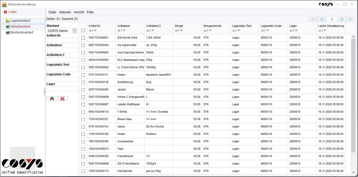COSYS Etikettendruck für das Lager COSYS Etikettendruck für das Lager