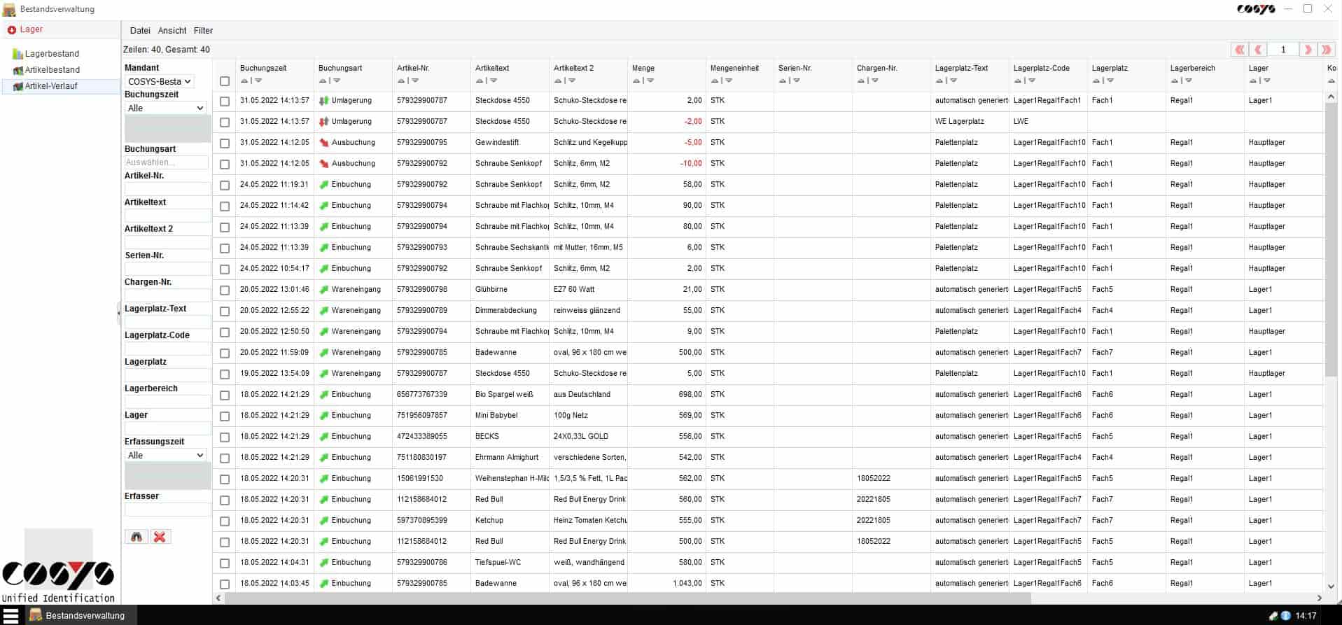 COSYS Etikettendruck für das Lager COSYS Etikettendruck für das Lager